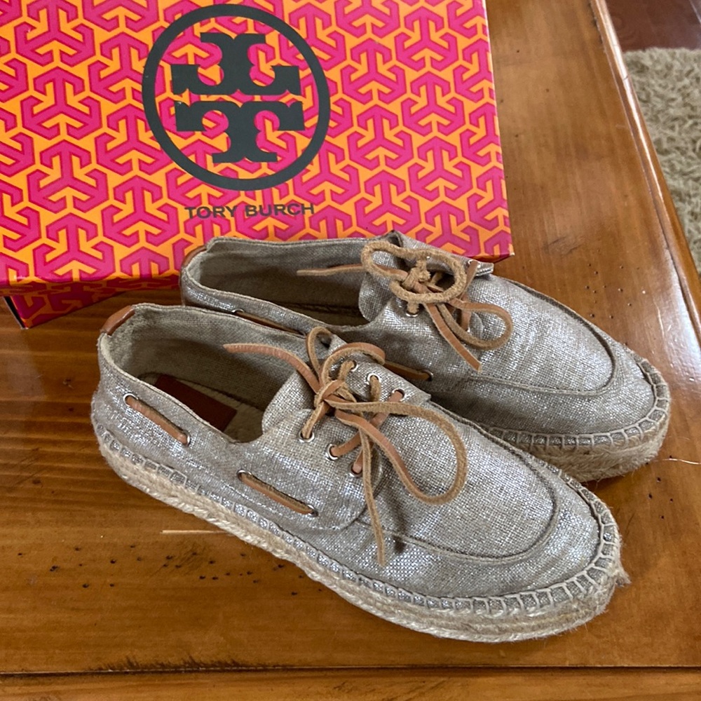 Tory Burch Platform Boat Shoes, Size 7